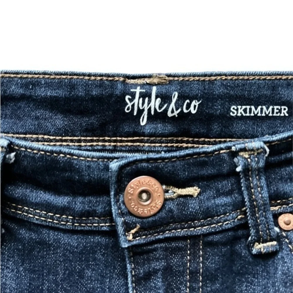 Style & Co Blue Dark Wash Skimmer‎ Jean Capris Sz. 8